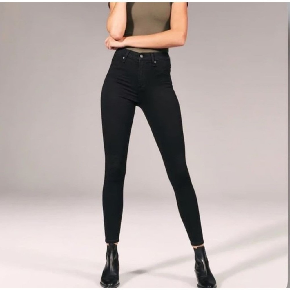 ABERCROMBIE & FITCH Super Skinny Ultra High Rise Black Jeans 98 Size 28
